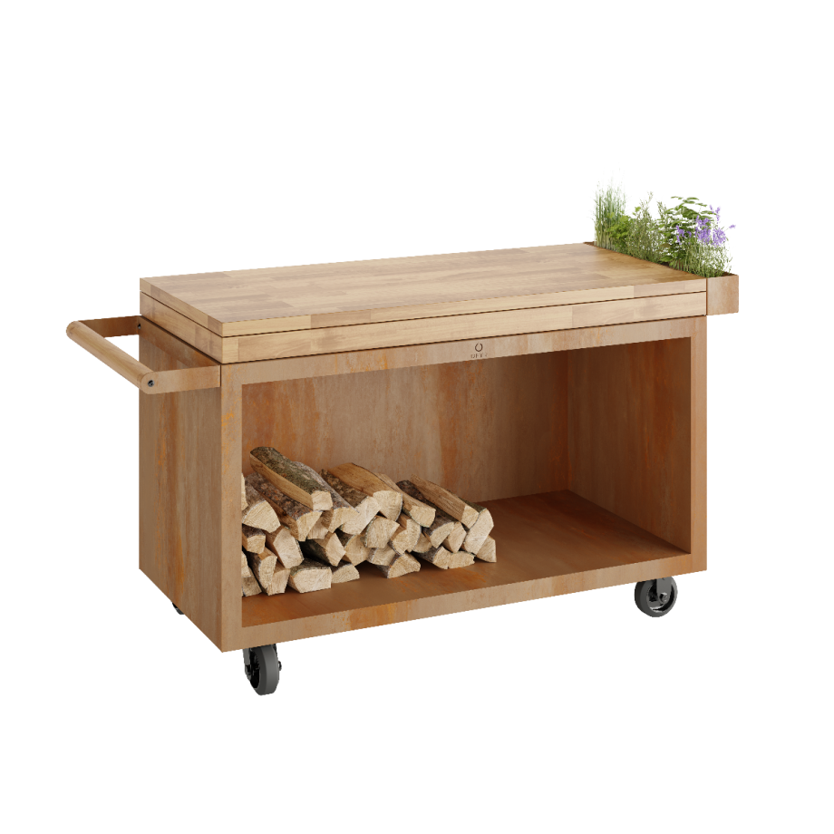 OFYR Mise en Place Table Corten 135 PRO Teak Hout