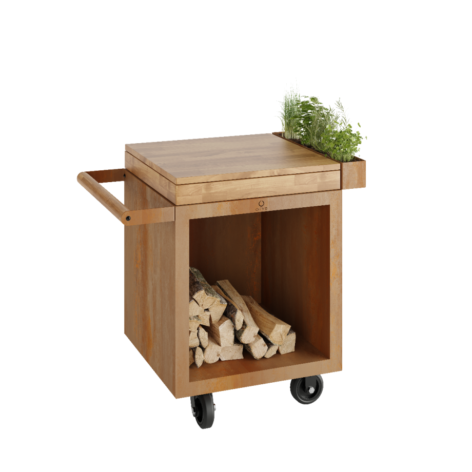 OFYR Mise en Place Table Corten 65 PRO Teak Wood